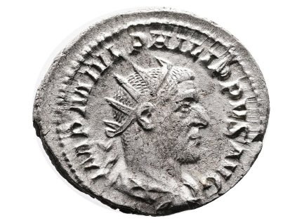 Římská říše - Antoninián Philippus Arabs s motivem císařské moci (245 n. l.)