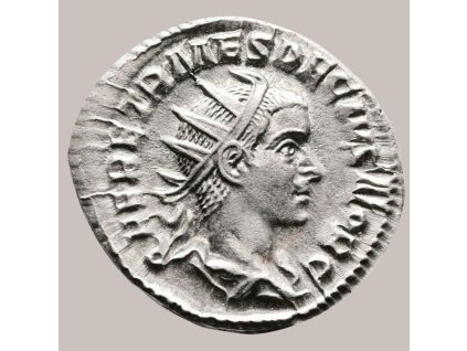 Římská říše - Antoninián Herennius Etruscus jako Caesar s Apollónem a titulem princeps iuventutis (250–251 n. l.)