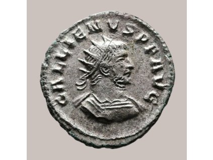 Římská říše - Antoninián Gallienus s bohyní spravedlnosti Aequitas (262–264 n. l.)