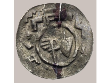 Ota I. Sličný – denár, Olomouc 11. století, Cach 373