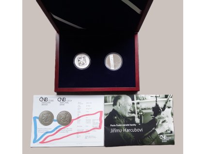 Česká republika – sada stříbrná mince a medaile, Pocta Jiřímu Harcubovi, 25. výročí 17. listopadu 1989, 2014