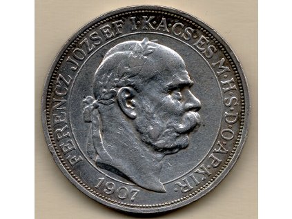 5 Koruna 1907 KB - korunovační
