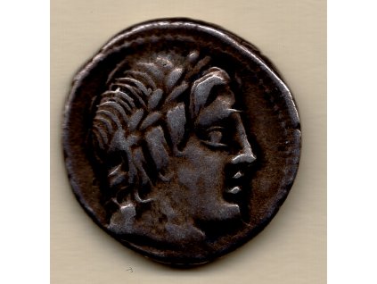 Římská říše Gargilius, Ogulnius, Vergilius – denár, Apollo a biga, 86 př. Kr.