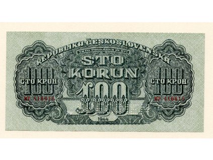Československo – 100 korun 1944 S. MP, perforace „SPECIMEN“
