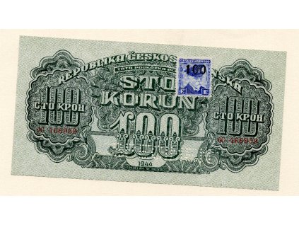 Československo – 100 korun 1944 kolek S. OC, perforace „SPECIMEN“