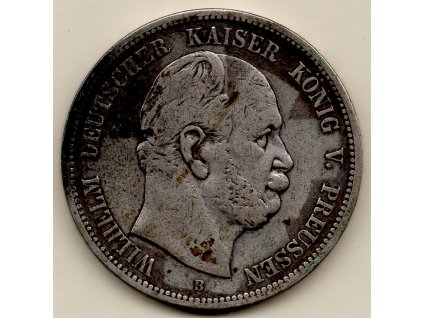 5 Mark 1876, Vilém I., Prusko