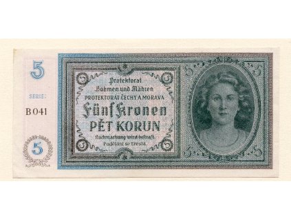 Protektorát Čechy a Morava 5 Korun 1940 S. B 041