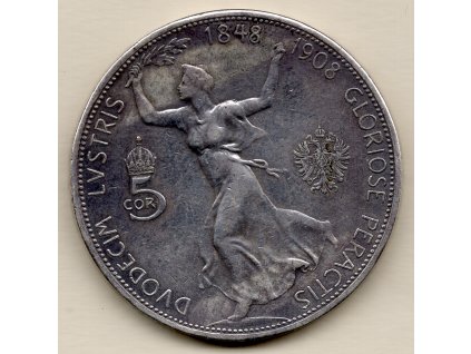 5 Koruna 1908 60 let výročí vlády