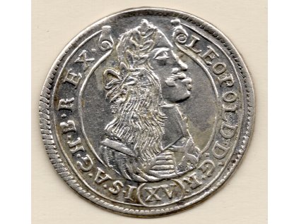 XV (15) Krejcar 1676 KB Leopold I. Kremnica
