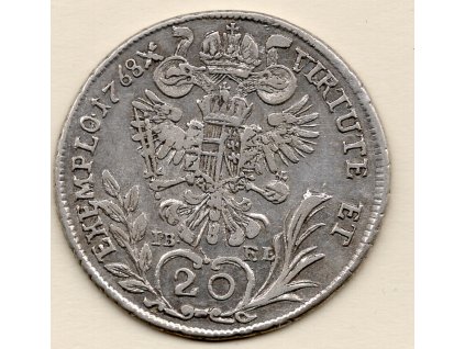 Josef II. – 20 krejcar 1768 G/IB-FL Nagybánya