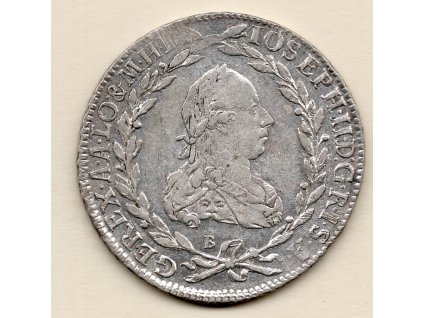 Josef II. – 20 krejcar 1776 B/SKPD Kremnica