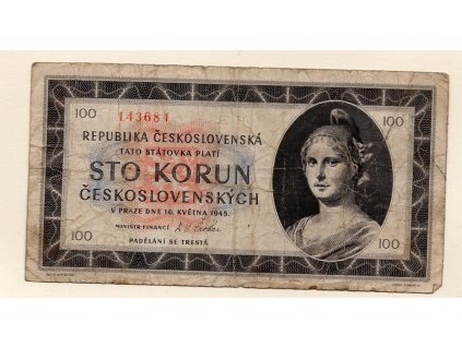 Československo – 100 korun 1945 s. C 31