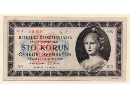 Československo – 100 korun 1945 s. C 19