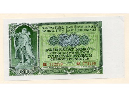 Československo – 50 korun 1953 S. BE perforace