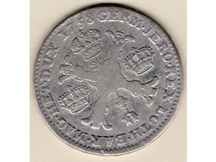 František I. Štěpán Lotrinský – 1/2 tolar křížový 1758, Rakouské Nizozemí