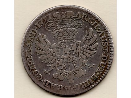 Křížový 1/2 Tolar 1757 Marie Terezie Brusel