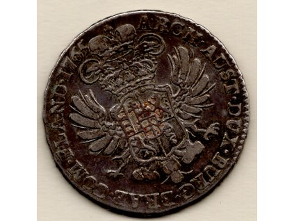 Křížový 1/2 Tolar 1765 Marie Terezie Brusel