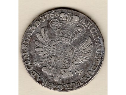 Křížový 1/2 Tolar 1768 Marie Terezie Brusel