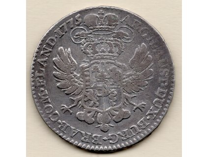 Křížový 1/2 Tolar 1775 Marie Terezie Brusel