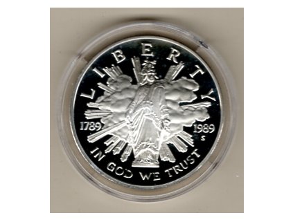Spojené státy americké – 1 dolar, 200 let Kongresu USA 1989, Proof