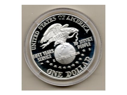 Spojené státy americké – 1 dolar, 50 let USO 1991, Proof
