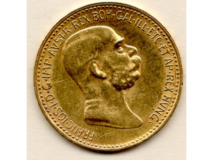 František Josef I. – 10 korun, Rakousko-Uhersko 1909 malá hlava