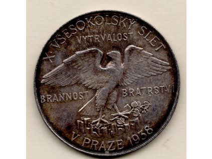 Stříbrná  Medaile 1938 – 20 let republiky a X. všesokolský slet, Praha 1938