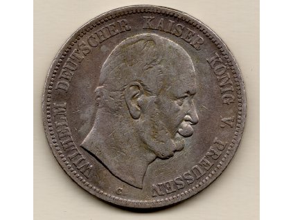 5 Mark 1876, Vilém I., Prusko C Frankfurt