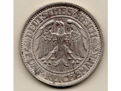 Německo (Výmarská republika) 5 mark 1932 D Dub Mnichov