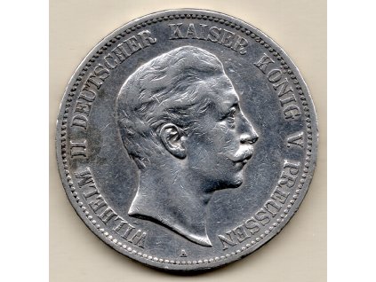5 mark 1902 A – Vilém II., Prusko