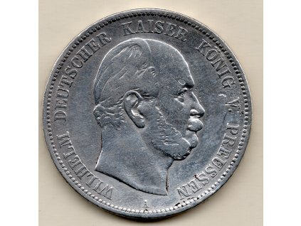 5 Mark 1874 A, Vilém I., Prusko