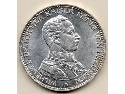 5 marka 1914 A – Vilém II., císař v uniformě Prusko