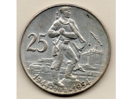 Československo – 25 Kčs 1954, 10. výročí Slovenského národního povstání