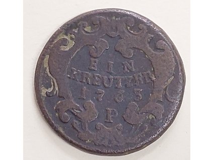 Marie Terezie – 1 Krejcar 1763 P, Praha