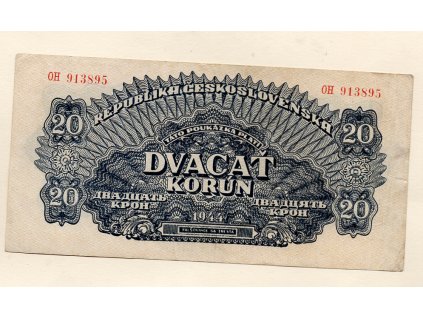 Československo – 20 korun 1944  S. OH