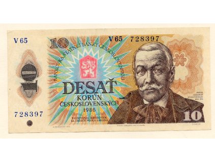 Československo – 10 korun 1986, série V