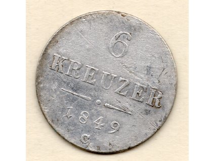 František Josef I. - 6 krejcar,  1849 Praha