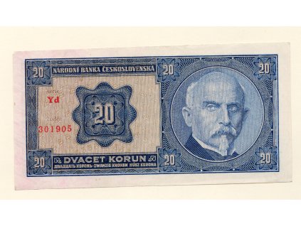 Československo – 20 korun 1926 S. Yd