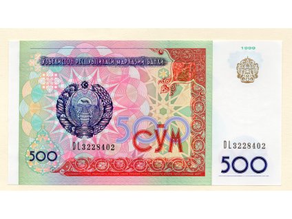Uzbekistán – 500 sumů, 1999