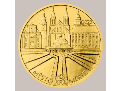 ČNB – 5000 Kč, Městská památková rezervace Kroměříž, 2023, zlatá mince Standard