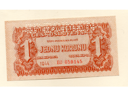 Československo – 1 Koruna 1944 S. EC Specimen