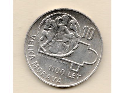 Československo – 10 Kčs, 1100 let Velké Moravy 1966