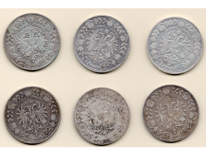 František Josef I. 6x 5 Koruna 1900 Vídeň