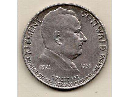 Československo – 100 Kčs 1951, 30 let KSČ, Klement Gottwald