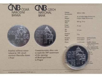 200 kc 2012 100 vyroci otevreni obecniho domu v praze bk 208125403