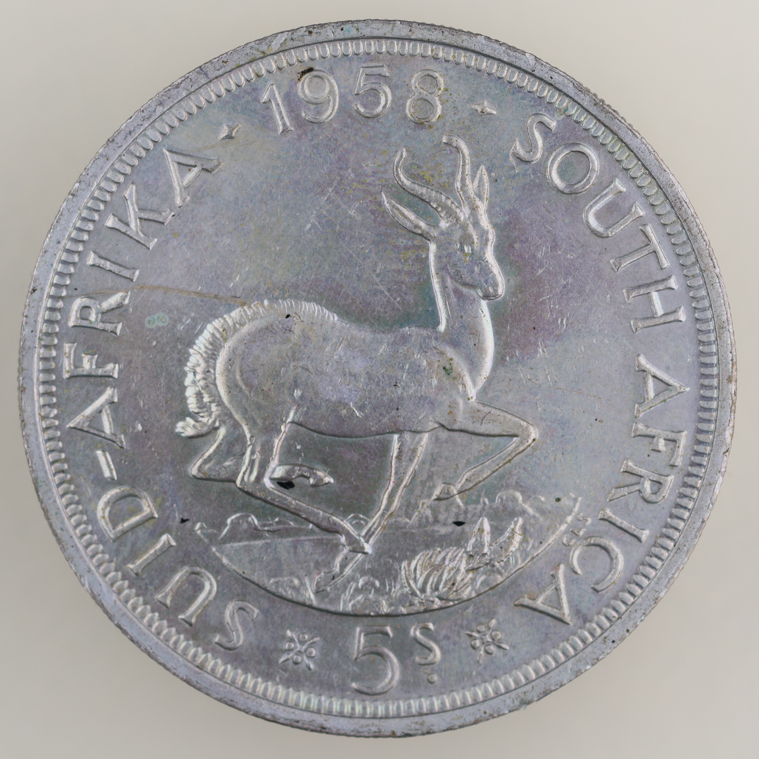 Jihoafrická unie – 5 Shillings 1958, Alžběta II.