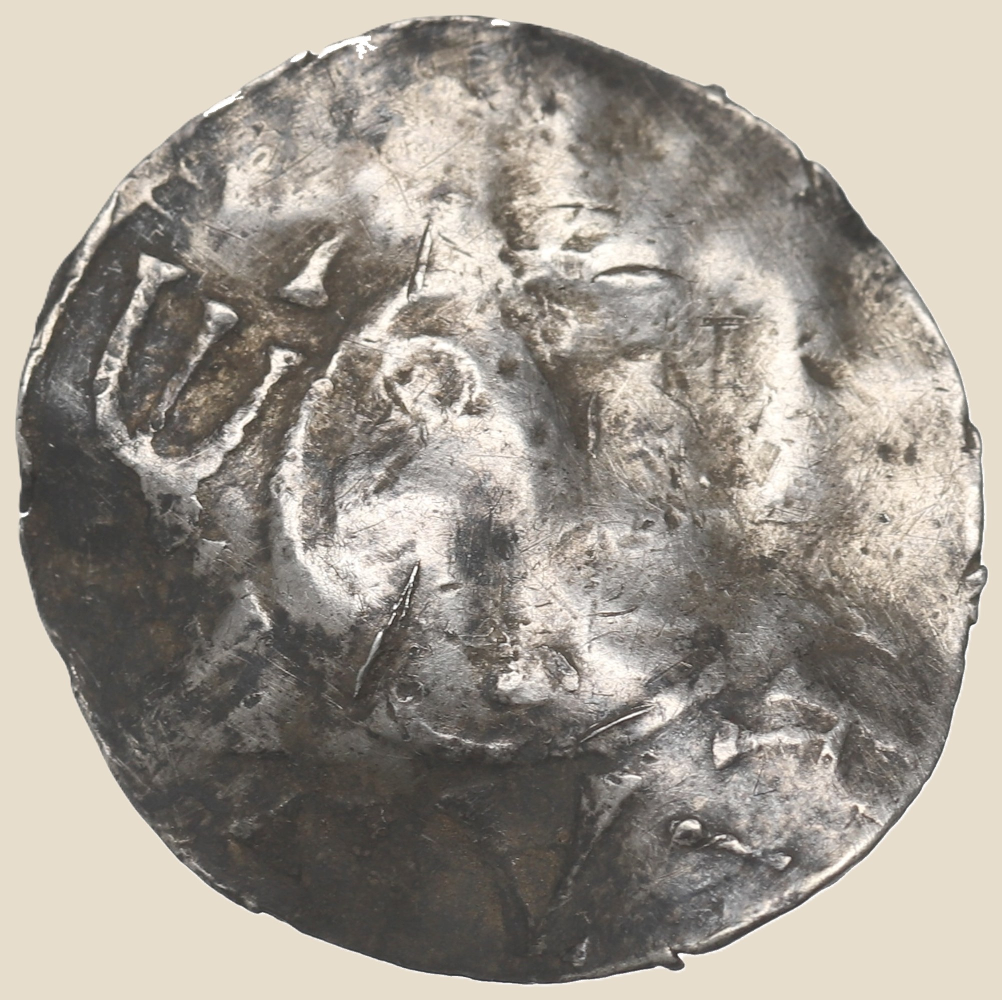 Otto III. a Adélaida – denár, Německo, kolem roku 1000