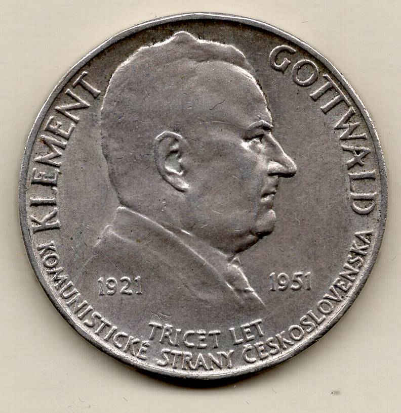 Československo – 100 Kčs 1951, 30 let KSČ, Klement Gottwald