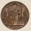 František Josef I. – bronzová medaile, svatba s Alžbětou Bavorskou 1854