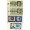 Československo, protektorát lot 4 ks poškozených bankovek